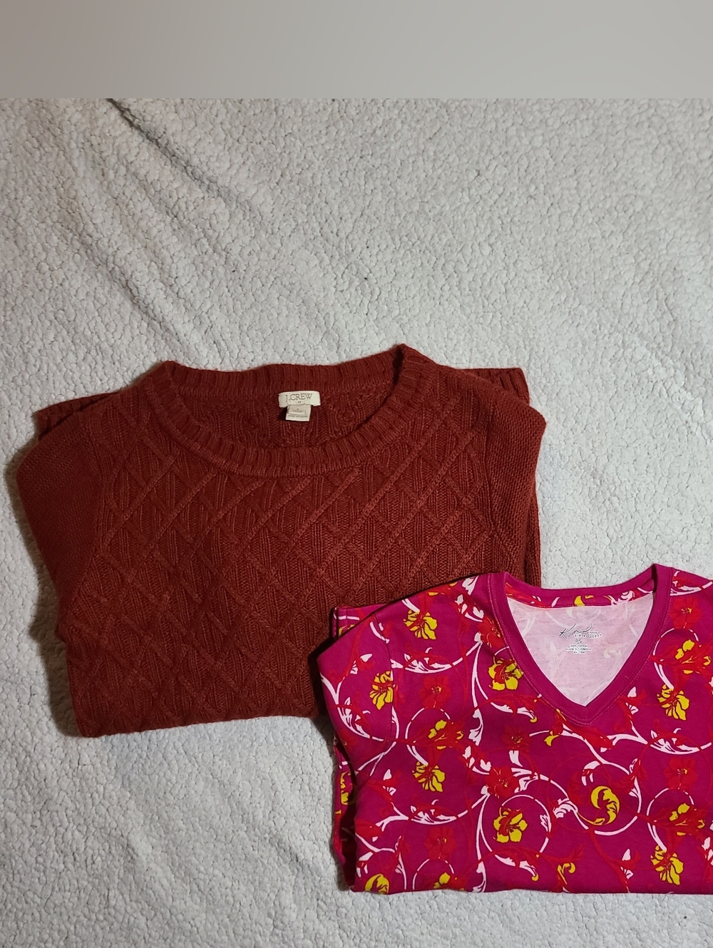 Women’s Petite 2 Bundle J.Crew Sweater + Kim Rogers Blouse Cozy Casual